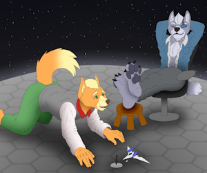 Fox McCloud and Wolf O'Donnell by Rahir