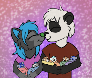 Lin, Laika and Pups [Fanart Commissioned] by puffyfluffy