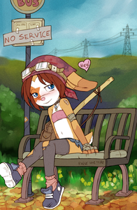 Bus Stop at the End of the World (sketch by Paige) by orangebox