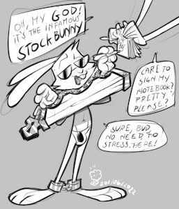 The infamous stock bunny by OddJuice