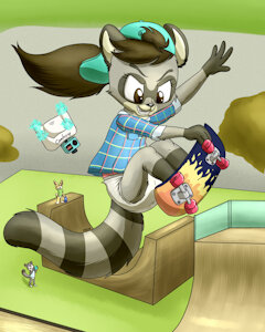 Sk4at3r coon by ConejoBlanco