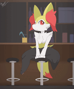 Braixen in bar by RuMoR