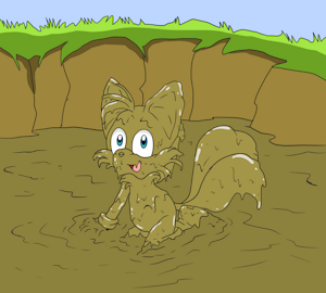 Tails being muddy by mucky