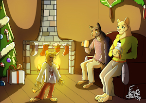 Celebrating Christmas With Nala and her parents by Shippo