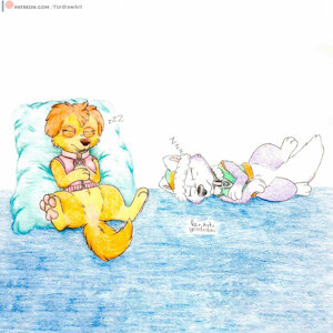 Cachoritas durmiendo by Yordraw