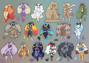 Lopunny of all types by MisoSouperstar