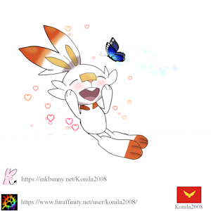 My first digital art Hibani (Scorbunny) by Konila by Konila2008