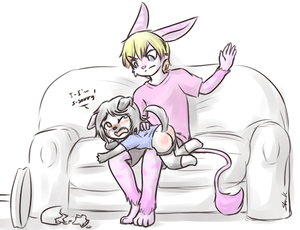 This is what happens to naughty fuskybutts... by Shouk