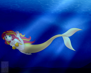 Sunset Shimmer as a mermaid by Katsiika