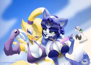 Krystal and Renamon by HeltyHD