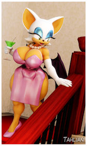 Rouge in a Pink Dress by Tahlian