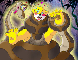 Trevor x Kaa: Paws! by KnightRayjack