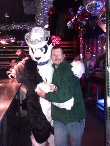 With my daddy panda by WolfieDanno