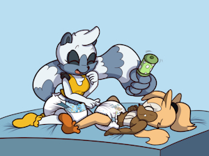 Tangle and Whisper: Diaper Antics by RitaTheWoodpecker