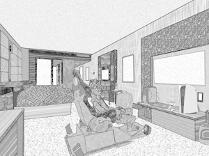a furry in a gamer room by bladenate