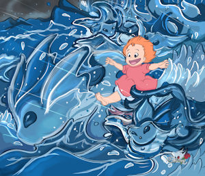 Gake no ue no Vaporeon by Erhena