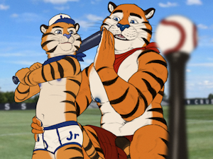 Batting practice with Tony, Jr. by KylerPup