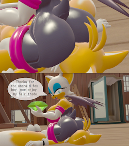 Rouge Facesitting Tails by Skulltronprime969