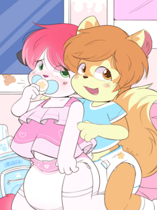 Diapered friends by RickSoftpaw