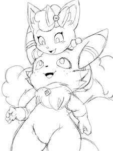 [Commission] Meowstic & Vulpix by WinickLim