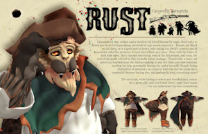 Rust Character Sheet and 2 Page Spread by CrystalUranium