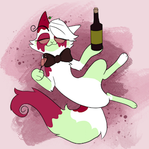 Wine cat by Trashpandaowo