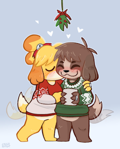 Isabelle and Digby mistletoe by Crushpepper