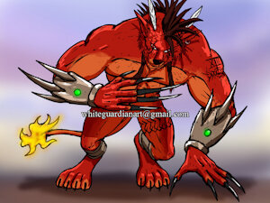 Anthro Red XIII by WhiteGuardian