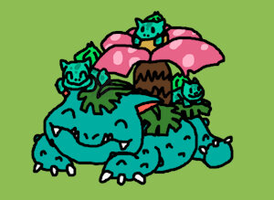 Pokemon Venusaur Mum and Babies by FloppyPony