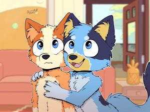 Bluey and Bingo by AuzziPup