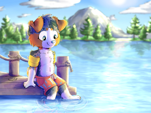 Pup at the Lake by AuzziPup