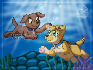 [Commission] Pups Go Diving by Veemonsito