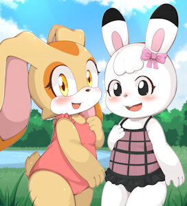 cream and mimrin in cute bathing suits. Cream und mimirn in süßen Badeanzügen by yusei89