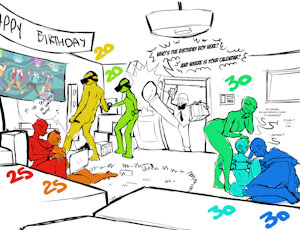 [CLOSED] WereFox Birthday Background YCH by MachineWithSoul