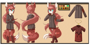 "Adara Flynn" Reference Sheet, by Gomon! by AdaraFlynn