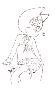 Inktober 2023 Day 4 - Cat Bikini Issues by AAS