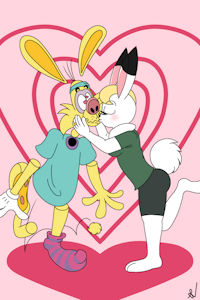 CM - Toon Rabbit Kiss by KendraEevee