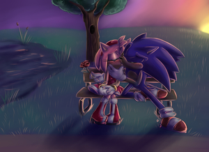 Valentines Day Kiss :sonamy: SPEEDPAINT by BlueChika