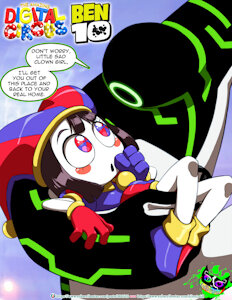 The Amazing Digital Circus X Ben 10 - Pomni and Upgrade by SilentSid1992