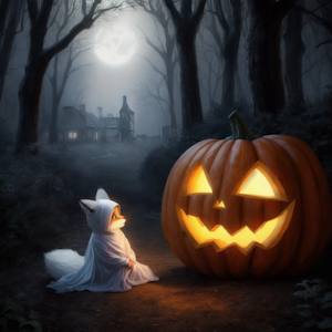 Little fox big pumpkin by catnapper