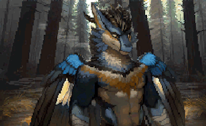 steller's jay dragon Pixel animated art commission by AnastasRadonski