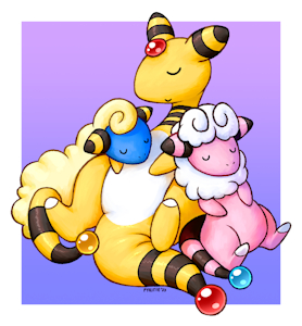ampharos/flaaffy/mareep charm design by Pyritie