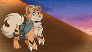 Amos the Growlithe - Starlight New Dawn Group Pic by RazorFiredog