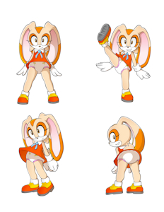 Cream the Rabbit Poses Diapered Version by makrap