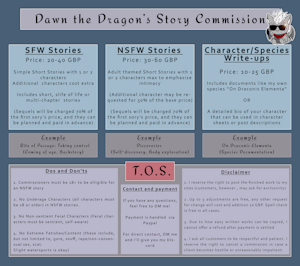 Dawn The Dragon's Story Comissions by DawnTheDragon