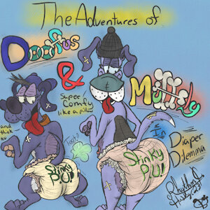 Muttly and Doofus Diaper Delimma by RhythmCHusky94
