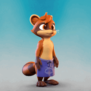 Cinnamon Raccoon [animated turntable] by cinnamoncookies
