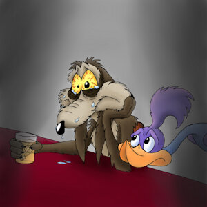 Wile E. Coyote and Beep-Beep in Mourning by Waspstar986
