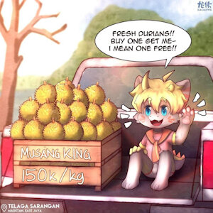 selling durians by xiaoahwei