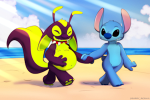Male preg stitch OC by BunnyNebula